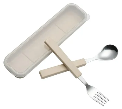 Produktbild von 2-teiliges Besteck-Set für Kinder – Silberbesteck mit Reiseetui