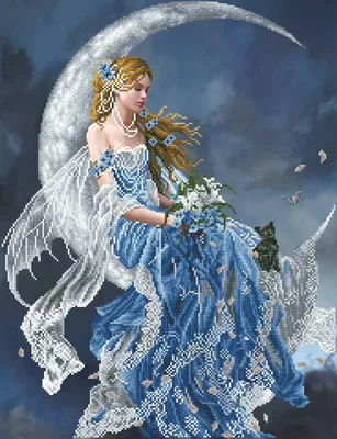 Produktbild von DIAMOND DOTZ® Original Diamond Painting Set Wind Moon 52 x 68 cm ab 8