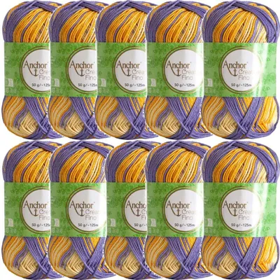 Imagen del producto de 10 ovillos de hilo Anchor Creativa Fino Multicolour – algodón mercerizado (50g) (Color 00903)