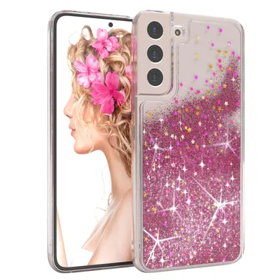 Produktbild von EAZY CASE - Glitzer Hülle kompatibel mit  Samsung Galaxy S22 Plus 5G Glitzer Schutzhülle, Soft Case, Backcover Transparent mit Motiv