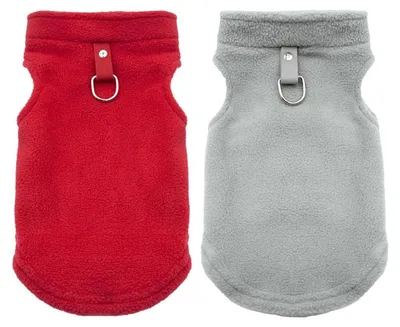 Image de Pulls pour chiens, lot de 2 ou 3, pour petits chiens et chats, chauds pour l'hiver, gris et rouge, taille S