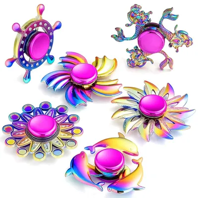 Obrázok produktu pre Sada 6 kovových fidget spinnerov pre deti