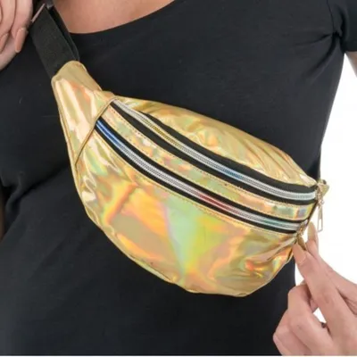 Produktbild von Bauchtasche Holografisch - 90er Jahre Kostüm | Gold