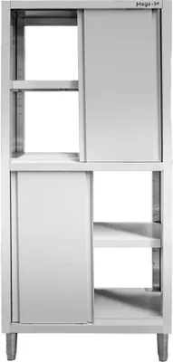 Zdjęcie produktu dla Szafa gastronomiczna przelotowa ze stali nierdzewnej dzielona 4-drzwiowa Mega-M 80x60x200 cm