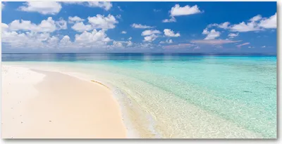 Produktbild von Tulup® Leinwandbild - 140x70 cm - Wandkunst - Drucke auf Leinwand - Leinwanddruck  - Landschaften - Blau - Strand Malediven