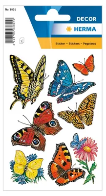 Produktbild von HERMA Sticker DECOR "Schmetterlinge" 3 Blatt à 7 Sticker