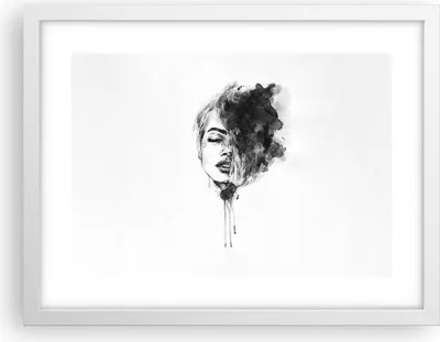 Produktbild von Gerahmtes Poster - Weißer Rahmen - Frau Gesicht Abstraktion - 40x30 cm - Wand Bild - Wanddeko - Wandbilder - Kunstposter - Wandposter - Bilderrahmen - Bilder - Kunstdruck - P2WAA40x30-4934