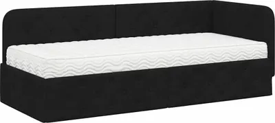 Produktbild von vidaXL Eckbettgestell Schwarz 80 x 200 cm Stoff