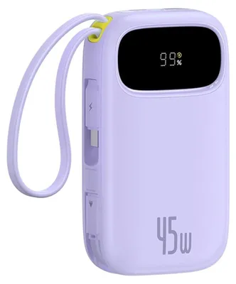 Produktbild von Baseus EnerFill Powerbank 20000mAh 45W USB-C Lightning Kabel Violett