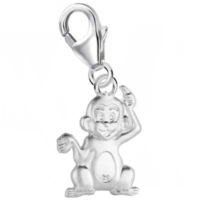Affe Charm Anhänger - Niedlicher Begleiter I Echtschmuck