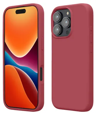 Produktbild von kwmobile Handyhülle für iPhone 16 Pro Hülle, für iPhone 16 Pro Case - Hülle Silikon - kabelloses Laden - Dark Rose