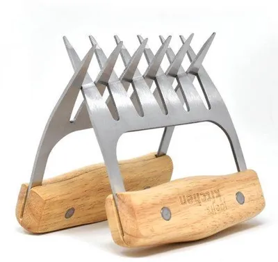 Productafbeelding van vleesversnipperaar klauwen voor barbecue, rookoven of grill - roestvrij staal voor vleesklauwen