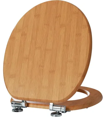 Produktbild von WC Sitz mit Absenkautomatik | Holz (Bambus) | 43,5 x 37,8 x 5 cm | für handelsübliche Toiletten