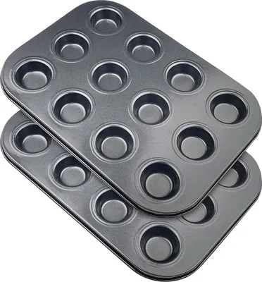 Produktbild von Muffinvorm - Hochwertiger Kohlenstoffstahl - 2 Mini-Waffelplatten