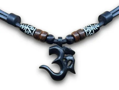 Produktbild von HANA LIMA | Surferkette Om Symbol Buddha Kette Leder Halskette Herren Damen