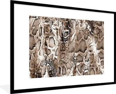 Produktbild von MuchoWow® Gerahmtes Poster Tiermuster - Formen - Braun 90x60 cm - Poster mit Schwarzem Bilderrahmen Wandposter Rahmen Foto Bilder - Wanddekoration - Fotos