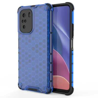 Produktbild von Honeycomb Panzerhülle mit Silikonrahmen für Xiaomi Poco F3/Redmi K40/Redmi K40 Pro/Redmi K40 Pro+ - Blau KP10026