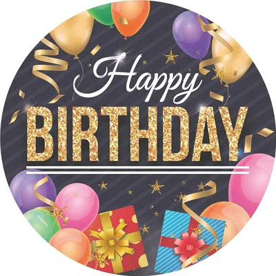 Produktbild von dekora - Happy Birthday Essbare Oblate - Tortenaufsatz - Rund 20 cm