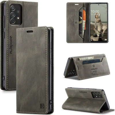 Produktbild von Samsung Galaxy A72 5G Brieftasche Hülle, Retro Kunstledertasche Stand Schutzhülle für Samsung Galaxy A72 5G Kupfer
