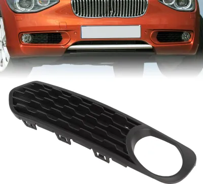Productafbeelding van Mistlamproosters, stootvast, stijlvol, lampenbescherming voor de voorbumper, vervanging voor de 1-serie F20 F21, modeljaren 2011-2015. Links: 51117245869