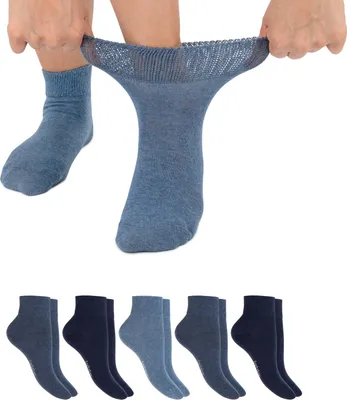Produktbild von Footstar Damen & Herren Diabetiker Kurzsocken (6 Paar) - Blau 35-38