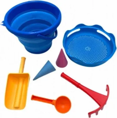 Produktbild von CompacToys Sandspielzeug 7tlg.Sandkasten Spielzeug Blau