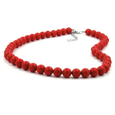 Produktbild von Kette 10mm Kunststoffperlen rot-glänzend 50cm rot 10mm