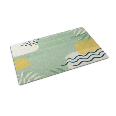 Imagen del producto de Alfombra para la puerta - Tapete para atrapar la suciedad - Alfombra antideslizante para interior y exterior - 60x40 cm - Diseño abstracto geométrico