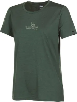 Productafbeelding van Ivanhoe T-shirt voor dames, model Cilla Vine - 100% merinowol - groen
