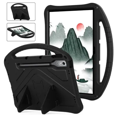 Obrázek produktu pro Dětské pouzdro pro Lenovo Tab P12 12.7" 2023, EVA lehké nárazuvzdorné pouzdro s skládacím stojánkem a rukojetí černé