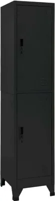 Produktbild von Schließfachschrank Schwarz 38x45x180 cm Stahl