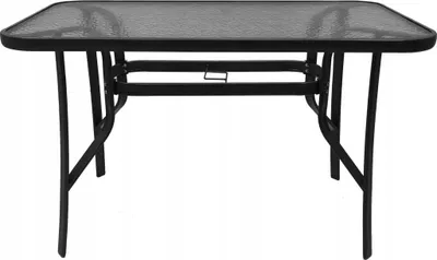 Zdjęcie produktu dla Szklany stół ogrodowy na taras Majorka Trio 120x70x70 cm 6os. czarny