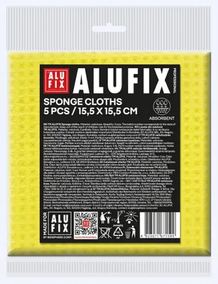 Produktbild von Alufix Economy Reinigungstuch/ 15,5x15,5/ Zellulose/absorbierend/ 5 Stück/Gelb