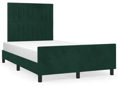 Produktbild von vidaXL Bettgestell ohne Matratze Dunkelgrün 120x190 cm Samt