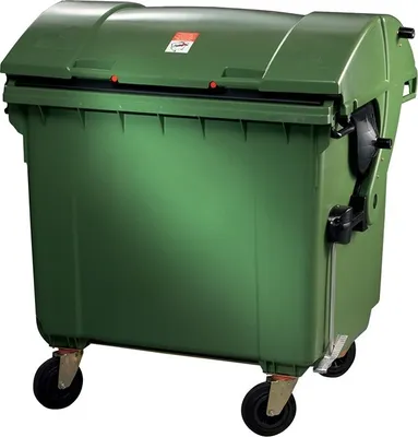 Produktbild von SULO Müllgroßbehälter 1,1m3 Kunststoff grün 65kg 4Lenkrollen feststellb. - 2001483