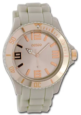 Produktbild von Oozoo Damenuhr Timepieces beige Silikonarmband Quarz Analoguhr D3UOC5060A