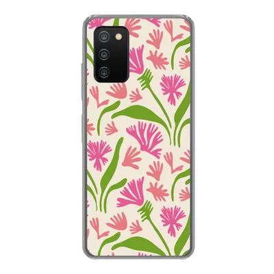 Produktbild von MuchoWow® Handyhülle Schutzhülle Hülle für Samsung Galaxy A03s Blume - Muster - Blatt Silikon Softcase Handy Hülle - Schutz