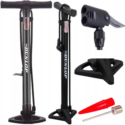 Produktbild von Dunlop Bodenpumpe Fahrrad Auto Luftpumpe 11 bar schwarz