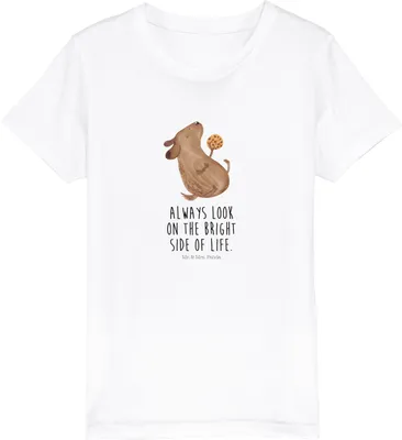 Produktbild von Mr. & Mrs. Panda Kleinkinder T-Shirt Hund Keks 5-6 Jahre (110/116) - Weiß - Geschenk, Mädchen, Hundeleckerli, Kurzarm Kinder, Kindershirt, Optimistisch, Leckerli, Sprüche