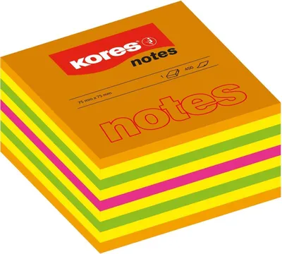 Produktbild von Haftnotizwürfel 75x75mm 5-farbig neon Packung mit 6 Stück