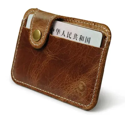 Produktbild von Leder Kreditkarten Holder Braun Business Card Scheckkartenetui Brieftasche