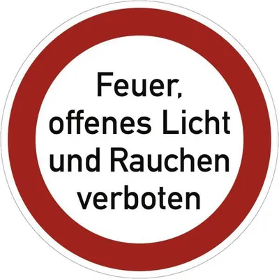 Produktbild von Dreifke® Schild Feuer, offenes Licht und Rauchen verboten, Textschild, Alu, Ø...