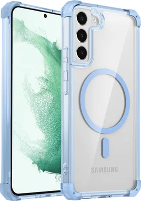 Obrázek produktu pro Magnetické pouzdro pro Samsung Galaxy S22+ 5G kompatibilní s MagSafe, nárazuvzdorné, vojenská ochrana průhledné pouzdro modré