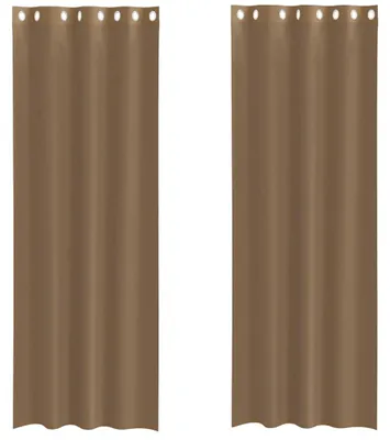 Image de vidaXL Voile Rideaux avec œillets 2 pcs. Marron clair