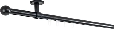 Produktbild von Gardinenstange Maß Innenlauf 20mm Ball 1-lauf Decke 4cm Farbe: Schwarz, Größe: 290cm