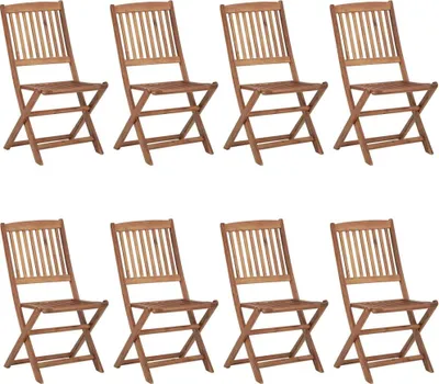 Produktbild von vidaXL Klappbare Gartenstühle 8 Stk. mit Kissen Massivholz Akazie