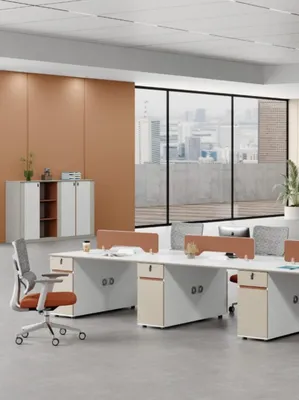 Produktbild von Arbeitsplatz für 6 Personen mit 2x Kommoden Büroeinrichtung Arbeitsplatz Möbel