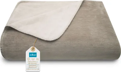 Produktbild von Kuscheldecke in Wendeoptik, 220x240 cm, fango-creme