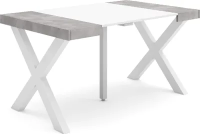 Immagine prodotto di TAPA Consolle allungabile, 140x90x73cm, Per 6 persone, Gambe in legno, Bianco e Cemento