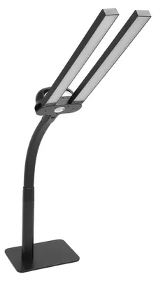 Image de Lampe de bureau d'architecte avec socle, lampe de bureau LED 12 W avec horloge, barre lumineuse d'une longueur de 90 cm à intensité variable, avec télécommande et bras articulé, pour bureau ou planche à dessin, prise UE